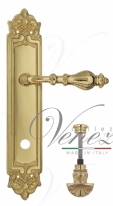 Ручка дверная на планке с фиксатором Venezia Gifestion WC-4 PL96 полированная латунь