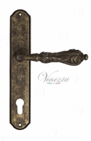 Ручка дверная на планке под цилиндр Venezia Monte Cristo CYL PL02 античная бронза