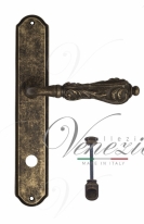 Ручка дверная на планке с фиксатором Venezia Monte Cristo WC-1 PL02 античная бронза