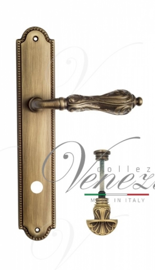 Ручка дверная на планке с фиксатором Venezia Monte Cristo WC-4 PL98 матовая бронза