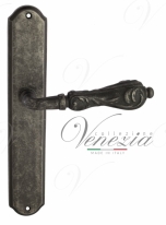 Ручка дверная на планке проходная Venezia Monte Cristo PL02 античное серебро
