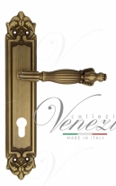 Ручка дверная на планке под цилиндр Venezia Olimpo CYL PL96 матовая бронза