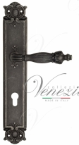 Ручка дверная на планке под цилиндр Venezia Olimpo CYL PL97 античное серебро