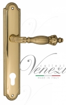 Ручка дверная на планке под цилиндр Venezia Olimpo CYL PL98 полированная латунь