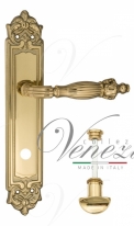 Ручка дверная на планке с фиксатором Venezia Olimpo WC-2 PL96 полированная латунь