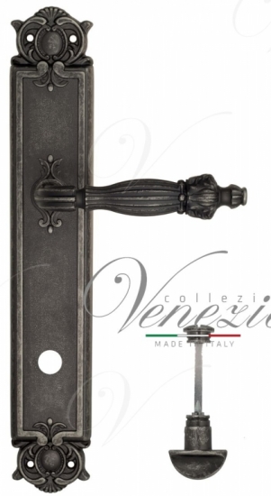 Ручка дверная на планке с фиксатором Venezia Olimpo WC-2 PL97 античное серебро
