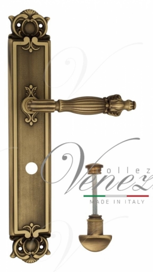 Ручка дверная на планке с фиксатором Venezia Olimpo WC-2 PL97 матовая бронза
