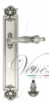 Ручка дверная на планке с фиксатором Venezia Olimpo WC-4 PL97 натуральное серебро + черный