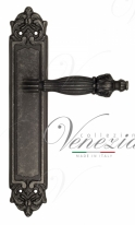 Ручка дверная на планке проходная Venezia Olimpo PL96 античное серебро