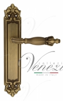 Ручка дверная на планке проходная Venezia Olimpo PL96 матовая бронза