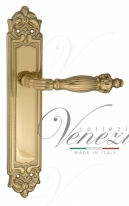 Ручка дверная на планке проходная Venezia Olimpo PL96 полированная латунь
