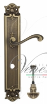 Ручка дверная на планке с фиксатором Venezia Vivaldi WC-4 PL97 матовая бронза