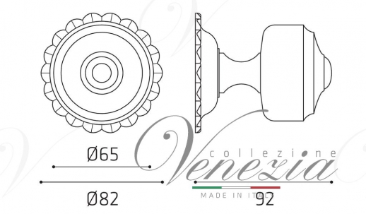 Ручка дверная кноб Venezia P22 65 мм Бронза матовая