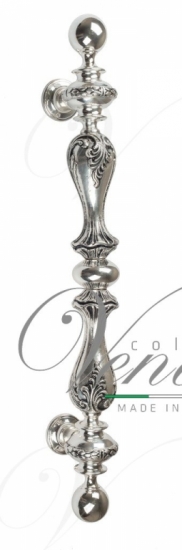 Ручка дверная скоба Venezia Palazzo 640мм (435мм) натуральное серебро + черный