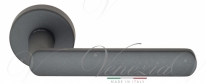 Ручка дверная на круглой розетке Fratelli Cattini NEVADA 7-GA антрацит серый