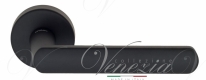 Ручка дверная на круглой розетке Fratelli Cattini NEVADA 7-NM Черный матовый