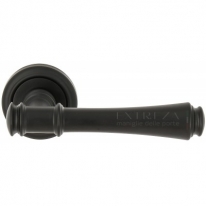 Ручка дверная на круглой розетке Extreza PIERO (Пиеро) 326 R01 черный F22