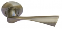 Ручка дверная на круглой розетке Morelli DIY MH-01 AB КАПЕЛЛА античная бронза