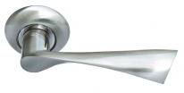 Ручка дверная на круглой розетке Morelli DIY MH-01 SN КАПЕЛЛА белый никель
