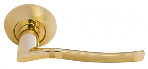 Ручка дверная на круглой розетке Morelli DIY MH-04 SG ФОНТАН матовое золото/золото