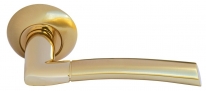 Ручка дверная на круглой розетке Morelli DIY MH-06 SG ПИЗА матовое золото/золото