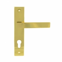 Ручка дверная на планке под цилиндр Нора-М 109-70 мм (золото)