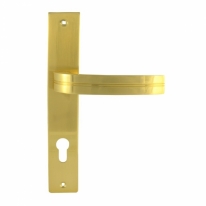 Ручка дверная на планке под цилиндр Нора-М 106-85 мм (Золото матовое)