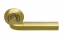 Ручка дверная на круглой розетке фалевая Archie Sillur 96, Золото матовое/Золото