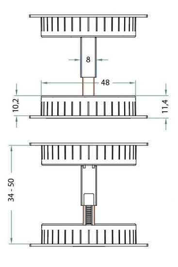 Комплект для раздвижных дверей Bonaiti WC ((Механизм G500T H21 + ручки EASY TONDO) Матовый черный