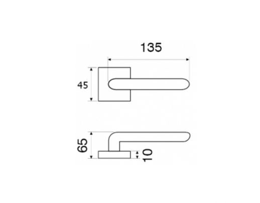 Дверная ручка на квадратной розетке FIMET 1351/204 PRISMA хром полированный F04