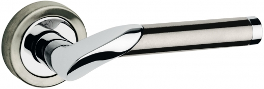 Дверная ручка на круглой розетке FIMET 125/203 MIRAGE полированный хром/черный вельвет F24