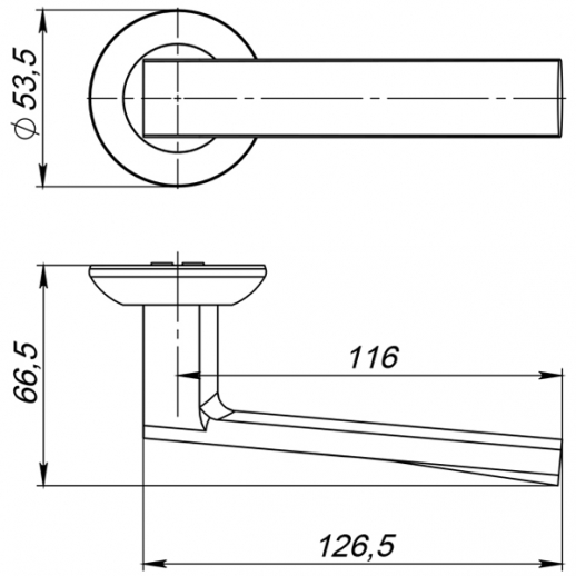 Ручка на круглой розетке Ajax ERGO JR SN/CP-3 матовый никель/хром