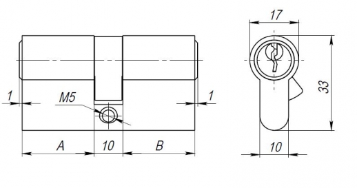Цилиндровый механизм Ajax AX100/80 mm (30+10+40) CP хром 5 кл.