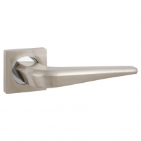 Ручка дверная на квадратной розетке Punto BIO ZQ SN/CP-3 матовый никель/хром