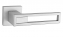 Ручка дверная на квадратной розетке Tupai Baraco 2737 5S Q-96 хром матовый R ф/з