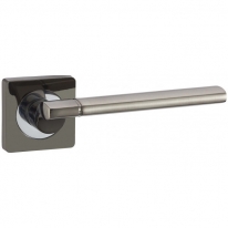Ручка дверная на квадратной розетке Vantage V06BN/CP черный никель / хром