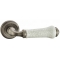 Ручка дверная на круглой розетке Vantage V31AS/ZR состаренное серебро / состаренная керамика