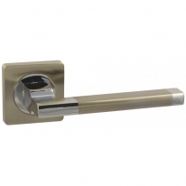 Ручка дверная на квадратной розетке Vantage V53BN/CP черный никель / хром