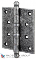 Петля дверная универсальная стальная с декоративным колпачком ALDEGHI 102x76x3 античное серебро ALD071