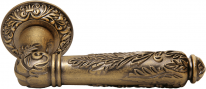 Ручка дверная на круглой розетке Rucetti RAP-CLASSIC 7 OMB Состаренная  матовая бронза
