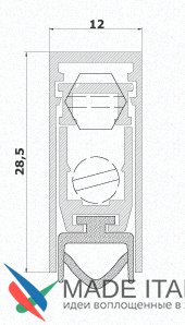 Автоматический порог врезной Venezia 1712/1000-900 мм/44 Дб, регулировка 2 уровня