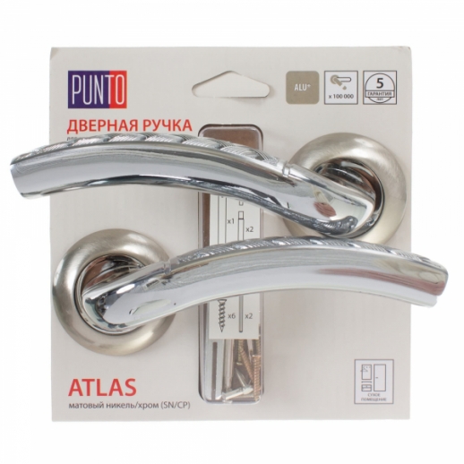 Ручка раздельная ATLAS TL/HD SN/CP-3 матовый никель/хром