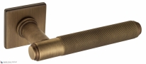 Ручка дверная на квадратной розетке Venezia EXA ZIG FSS матовая бронза