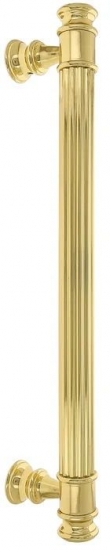 Ручка дверная скоба Extreza BENITO-2 (Бенито) 365 мм Полированная латунь F01