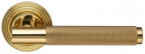 Дверная ручка Extreza TUBA (Туба) 126 на розетке R05 полированная латунь F01