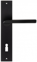 Дверная ручка Extreza Hi-Tech SANTA 128 на планке PL11 черный F22 под кабинетный ключ KEY