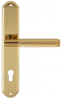 Дверная ручка Extreza TUBA 126 на планке PL01 полированная латунь F01 под цилиндровый механизм CYL