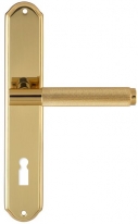 Дверная ручка Extreza TUBA 126 на планке PL01 полированная латунь F01 под кабинетный ключ KEY