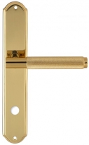 Дверная ручка Extreza TUBA 126 на планке PL01 полированная латунь F01 сантехническая завертка WC