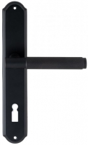 Дверная ручка Extreza TUBA 126 на планке PL01 черный F22 под кабинетный ключ KEY